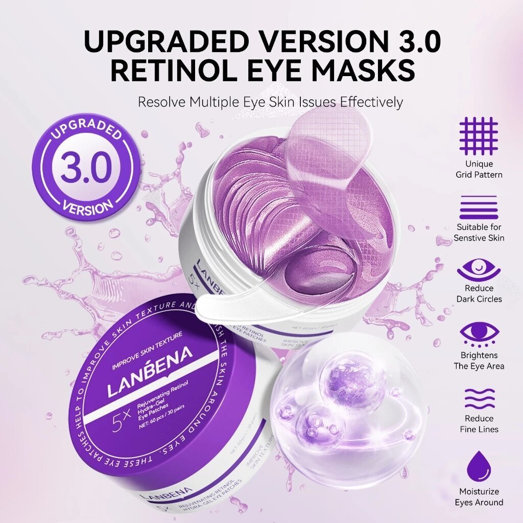 LANBENA 레티놀 안티 링클 아이 마스크 모이스춰  - Microneedle Patch Eye 리뷰 및 가격
