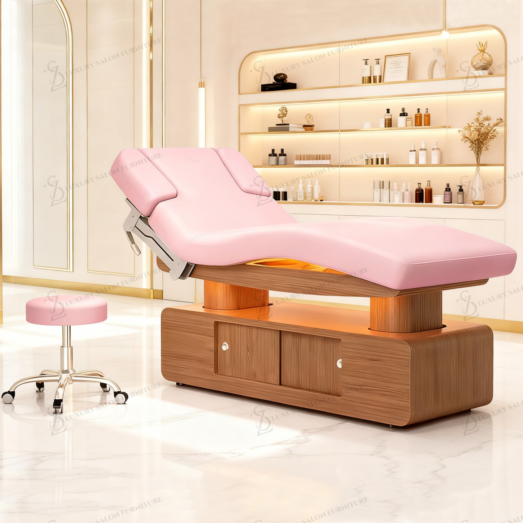 럭셔리 3/4 모터 핑크 뷰티 베드 다기능 뷰티 살롱  - Spa Wellness And Beauty 리뷰 및 가격